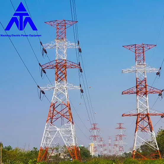 ইস্পাত পাইপ বৈদ্যুতিক পাওয়ার টাওয়ার 110KV ল্যাটিস টাওয়ার